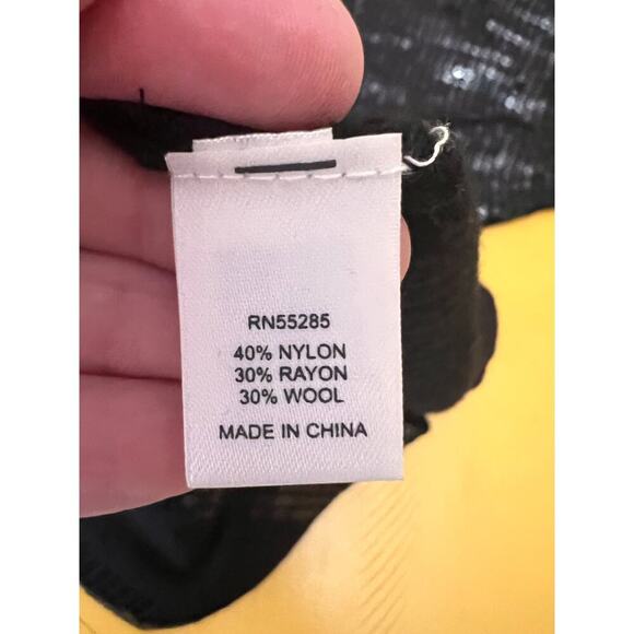 Express Black Sequin Embellished Striped V-Neck 3/4 Sleeve Y2K Style Mini Dress - Picture 5 of 8